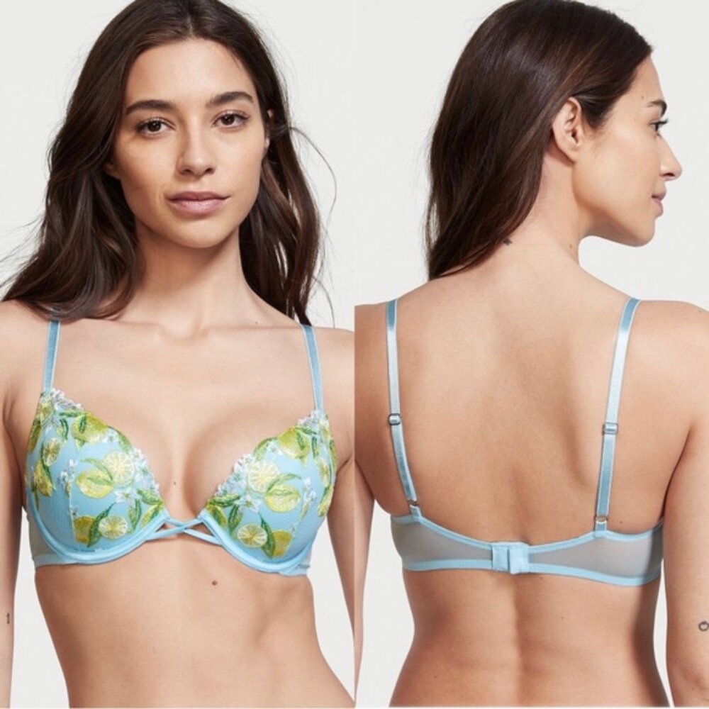 Victoria's Secret | Dream Angels Lemon Embroidery Lined Demi Bra | Size 34DDD